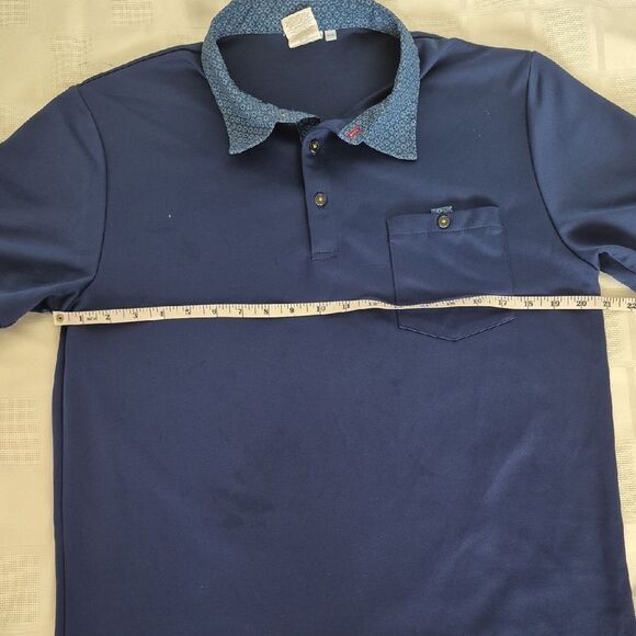 Fourmy Deep Blue Polo with Patterned Collar - Picture 8 of 16